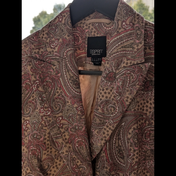 Vintage Esprit Fine Corduroy Paisley Jacket - Pinks And Tans - Picture 4 of 14